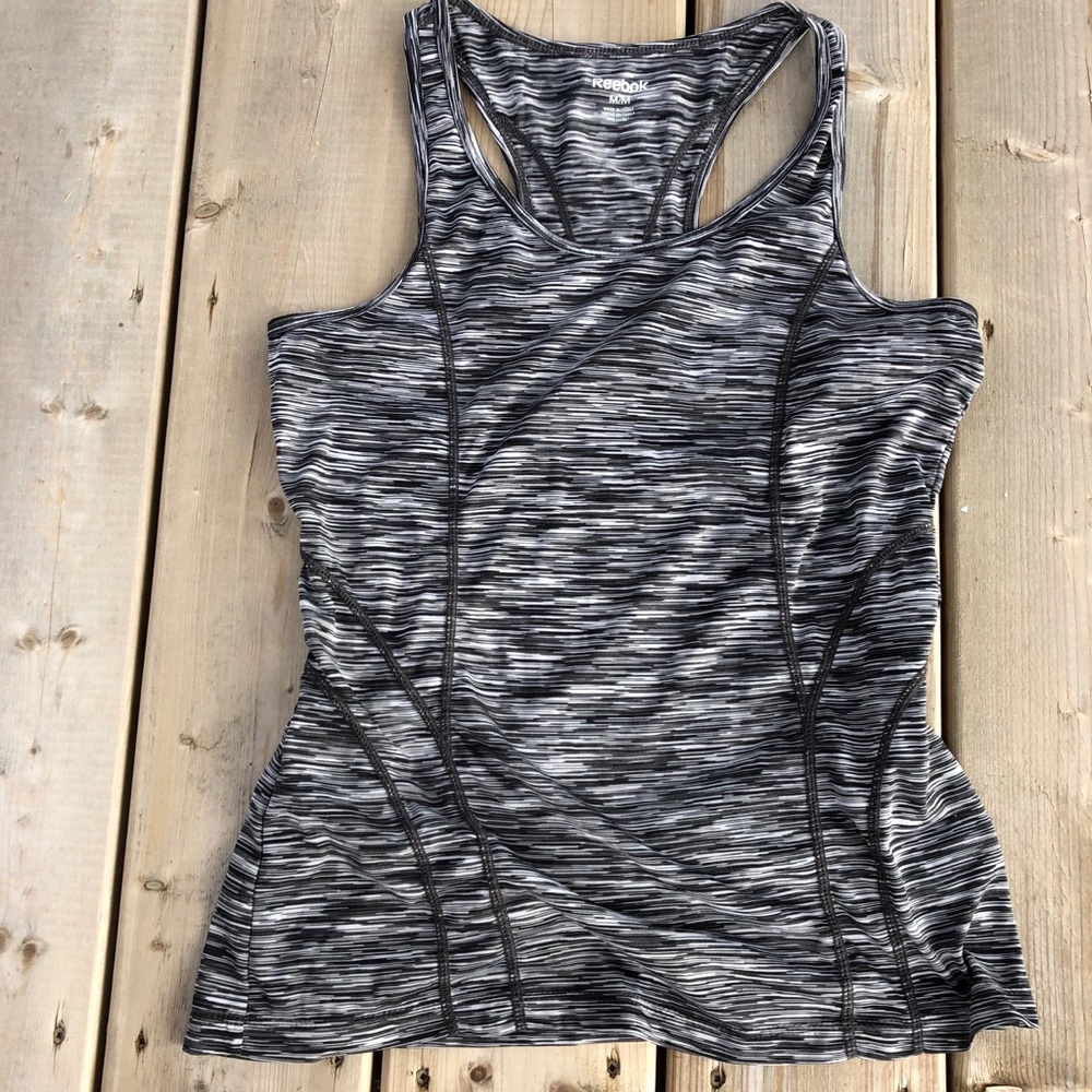 Reebok Black Grey White Athletic Tank